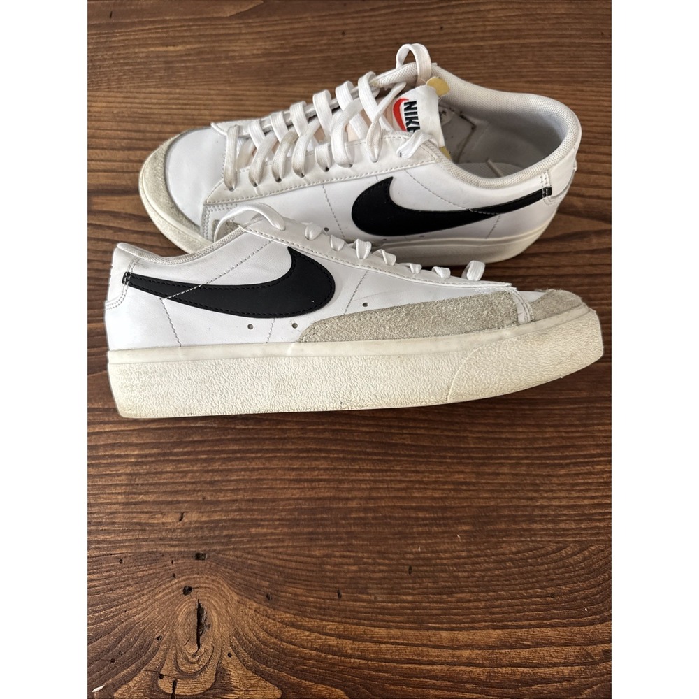 Nike Blazer Low Platform Womens Size 9.5 White Casual Leather Shoes Sneakers